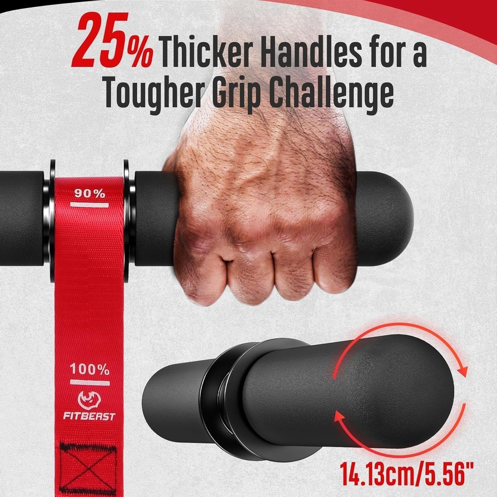 Forearm Strengthener & Forearm Exerciser Wrist Roller with Thicker Handle