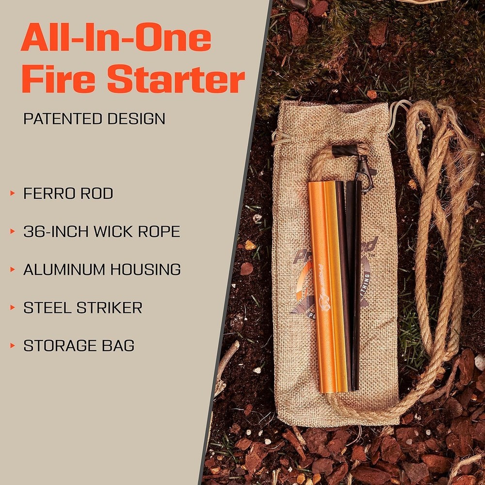 Dependable 6-Inch Flint Fire Starter Kit with Curved Striker - Survival Ready