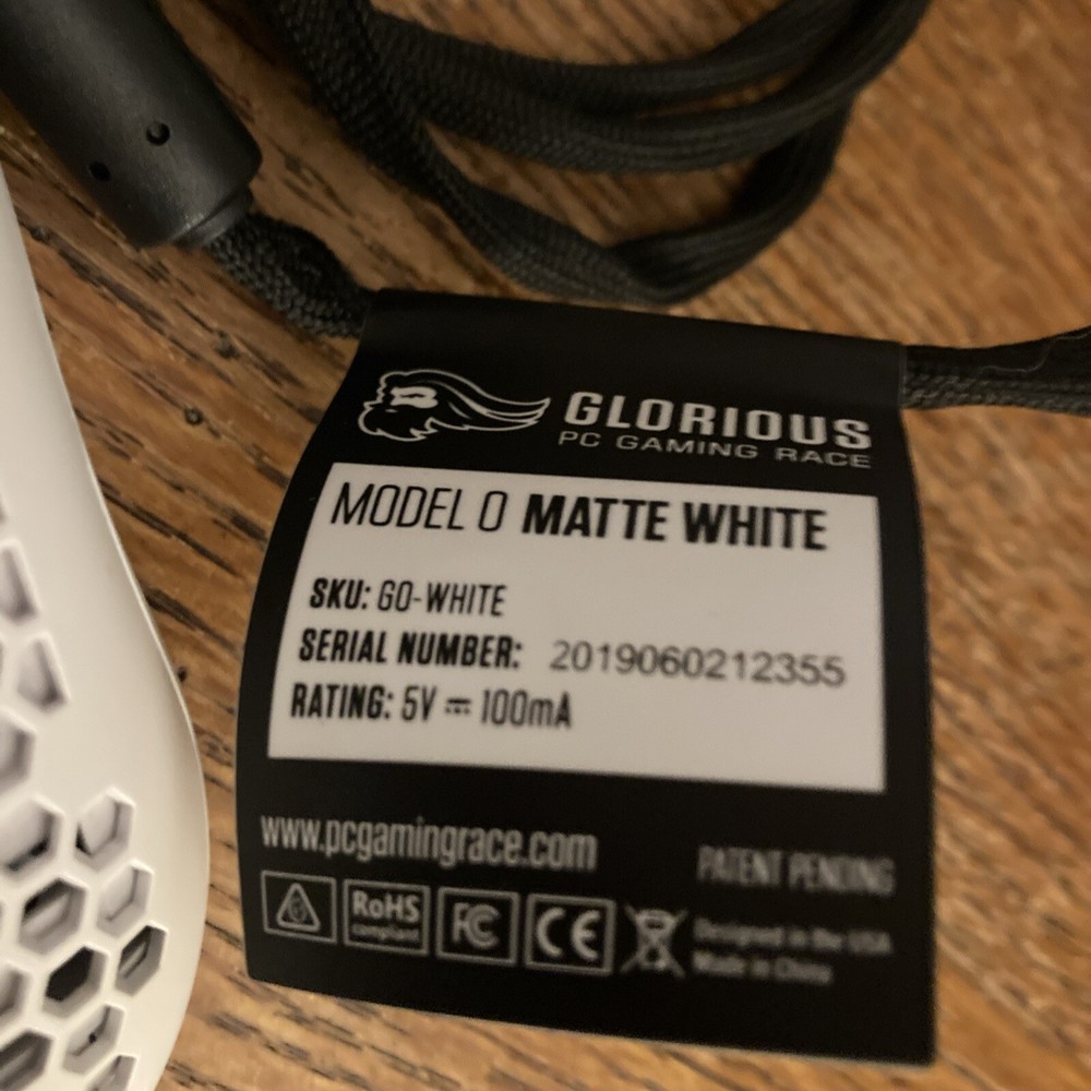 Glorious Model O Wired Pc Gaming Mouse White Go White