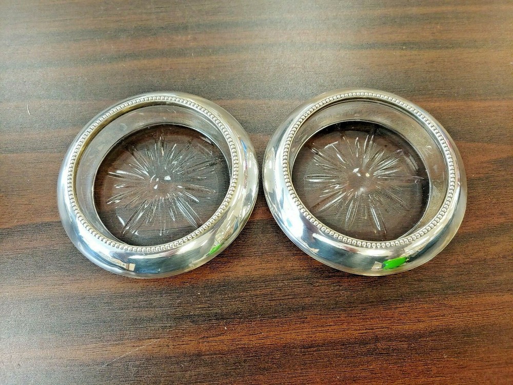 STERLING COASTERS FRANK M WHITING - BEAUTIFUL PAIR