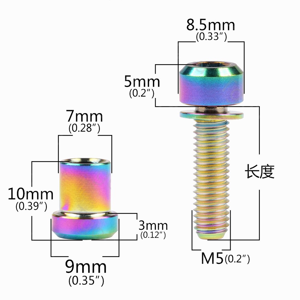 Titanium Screws M5x16/18/20 Handlebar Bolt Counter Locking Rear Fork Locking Nut