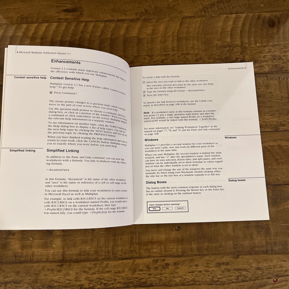 Vtg Microsoft Multiplan Electronic Spreadsheet Program Ver 1.1 Addendum Manual