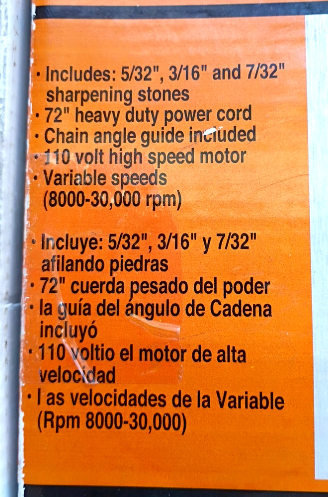 Chainsaw Chain Sharpener PowerCare 110 Volt #467-164