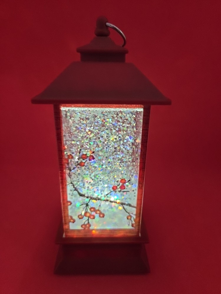 Ganz LED Light Up Mini Shimmer Red Cardinal Lantern Decor.