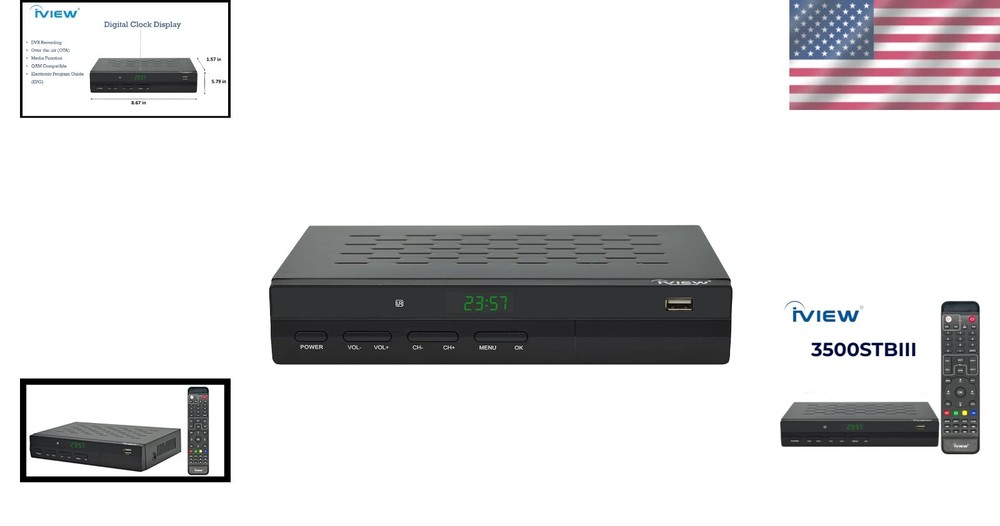 ClearQAM Compatible Digital Converter Box with USB Playback and Learning Remote