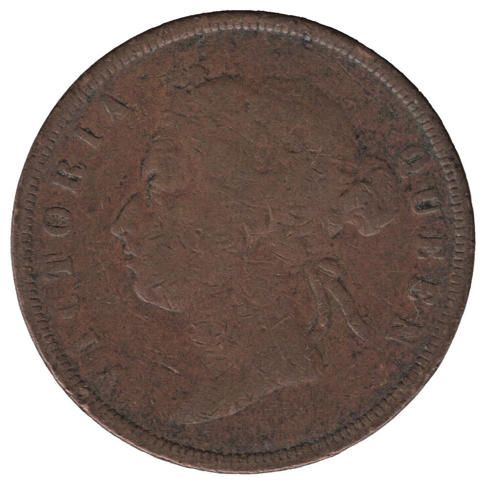 1872 Straits Settlements 1 Cent Coin – British Colonial Issue