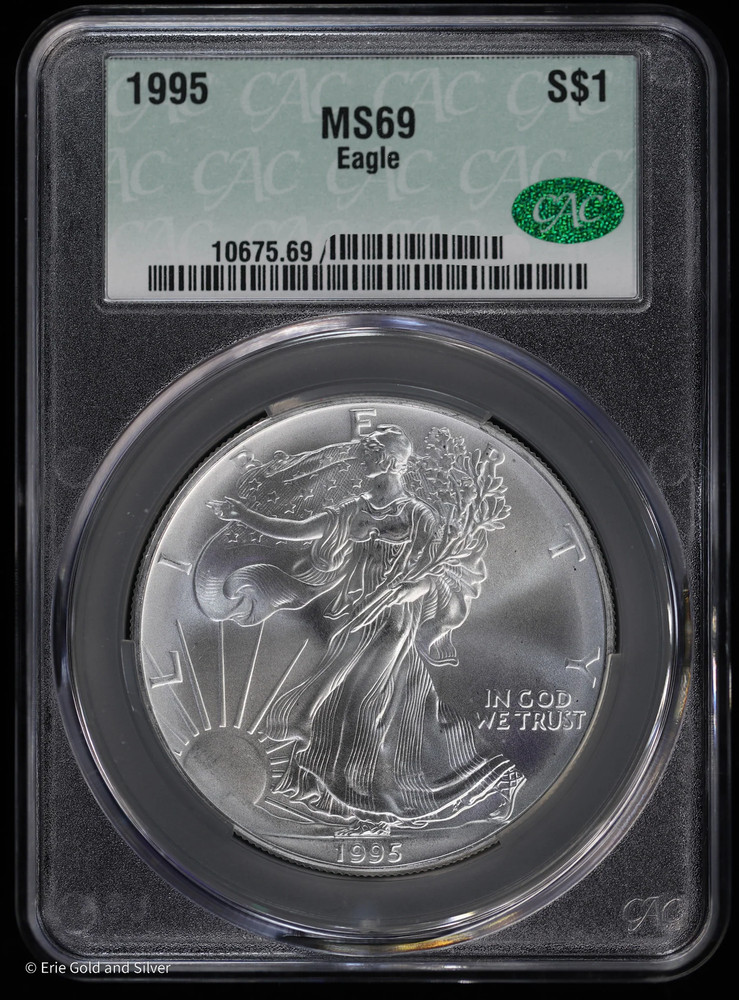 1995 $1 American Silver Eagle Dollar CAC MS 69 | Uncirculated UNC