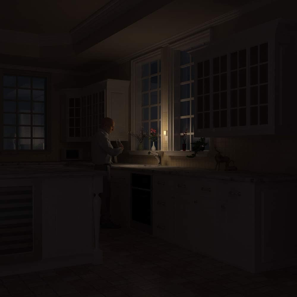 Plug in Motion Sensor Lights with Adjustable Brightness,Warm White Motion Activa