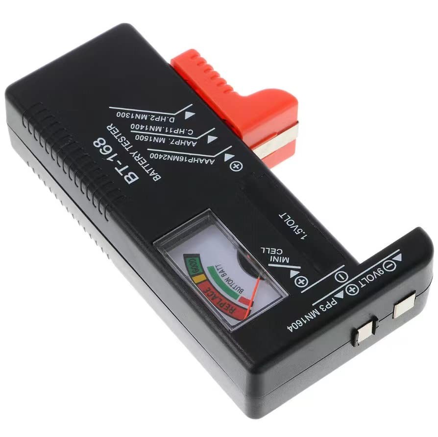 2 Pack Universal Battery Tester AA AAA C D 9V Button Cell Battery Checker Meters