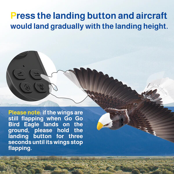 RC BIRD Eagle Orithopter FLAPPING WING 2.4GHZ RTF -NO BATTERY & CHARGE-