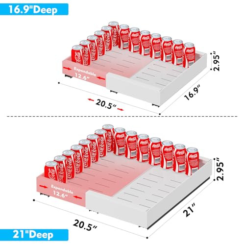 YFXCVSL Pull Out Cabinet Organizer 2Pack Expandable(12.6''-20.5'') - White