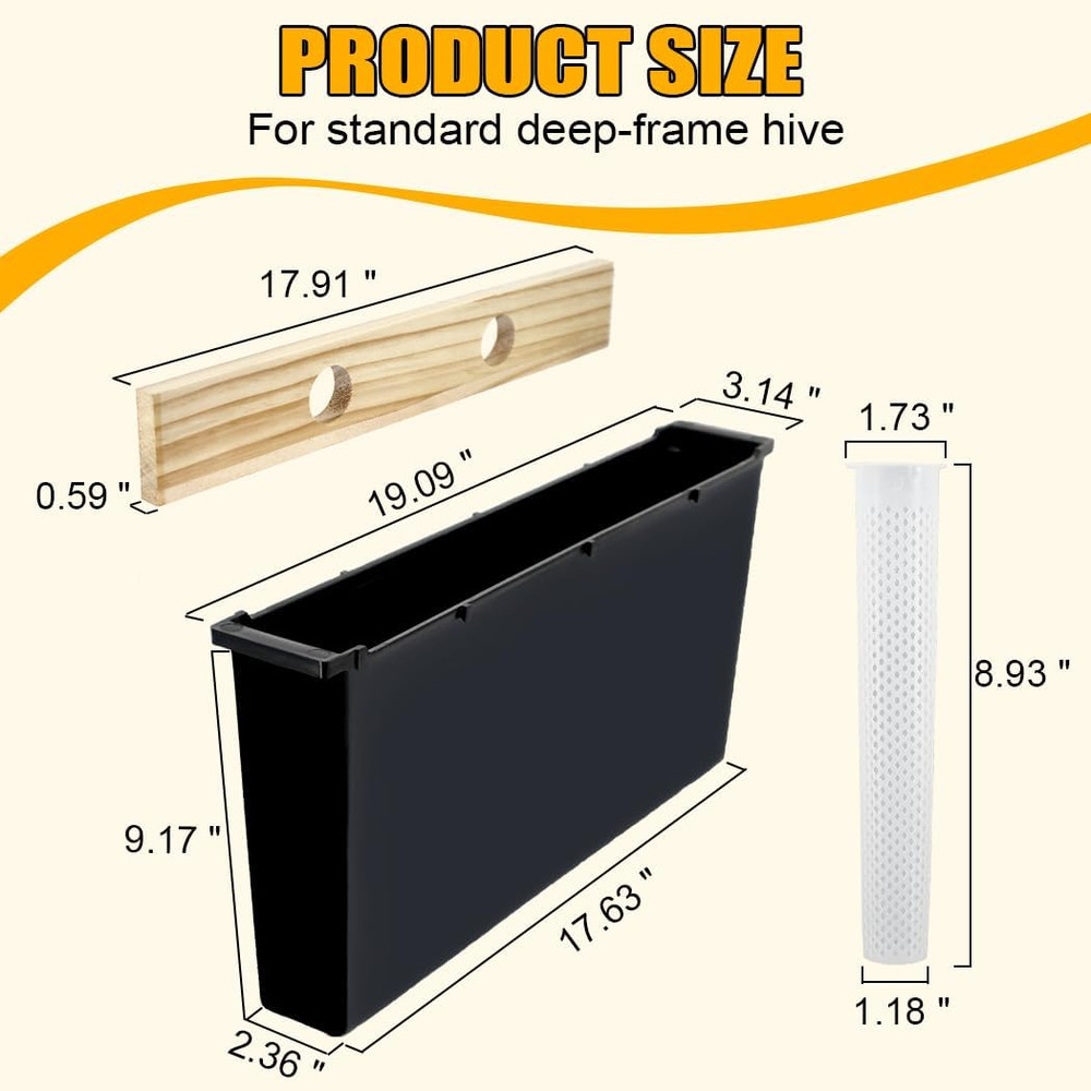 Bee Hive Frame Feeder 2 Pack 6.5L Deep Box Food Grade Beekeeping