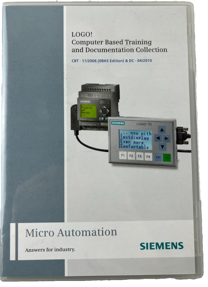 Siemens LOGO! Computer Based Training & Documentation DVD Collection CBT 11/2006