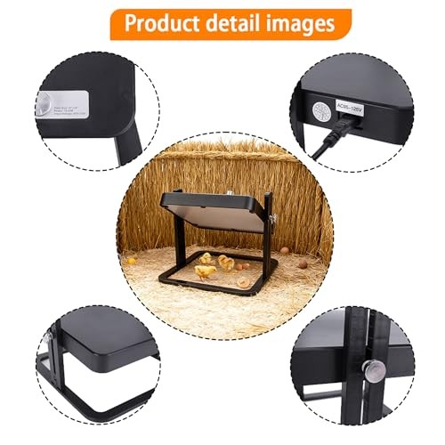 Brooder Heater for Chicks – 10.8" Radiant Heat Plate with Adjustable Height &