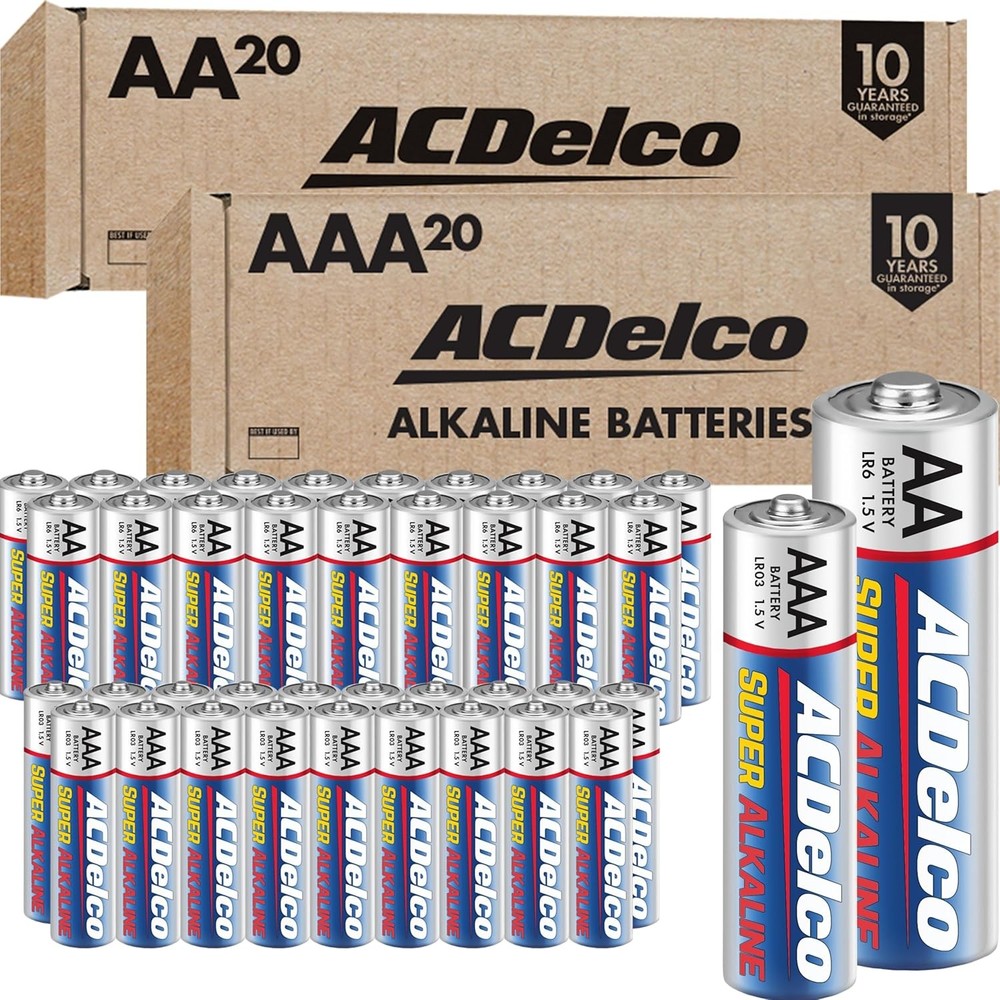 Powermax ACDelco Double AA and Triple AAA Batteries, 40-Count Battery Combo Pack