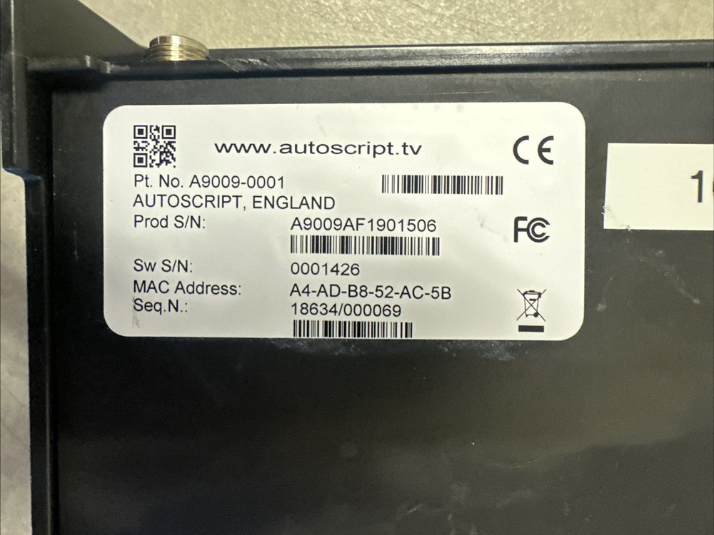 Autoscript XBox-IP External IP Enabled A9009-0001 Prompter Video Generator