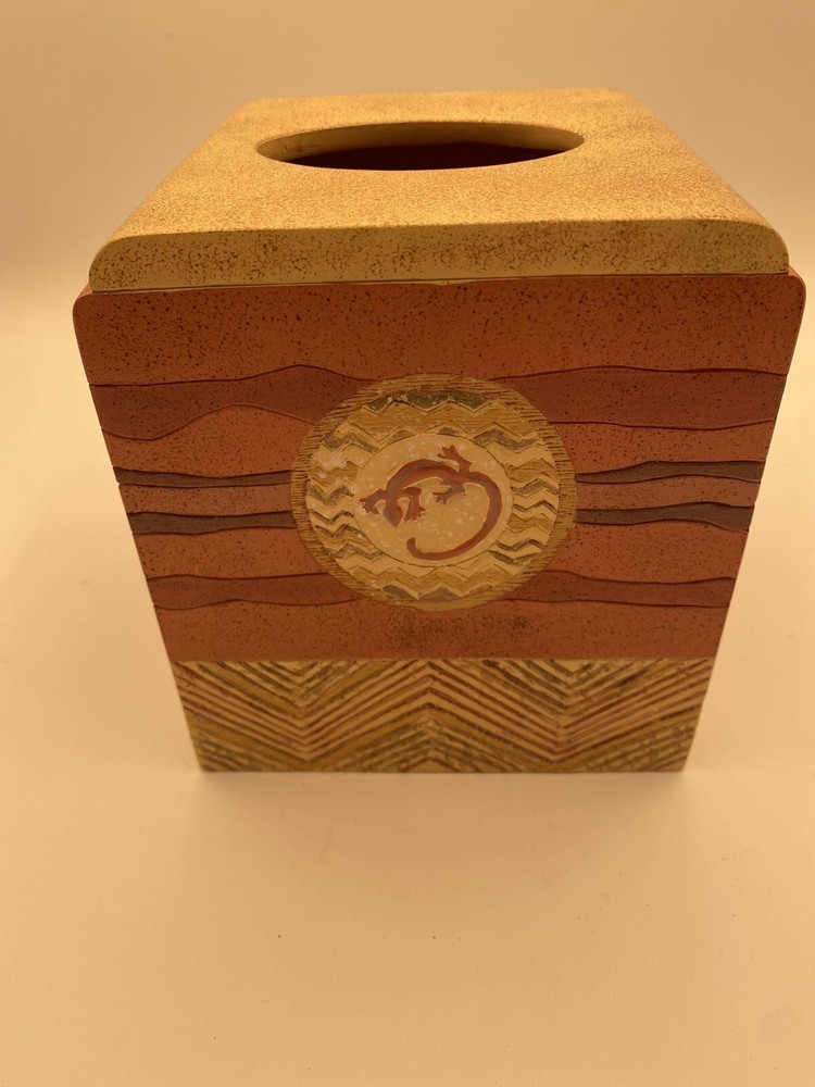 Southwestern Ceramic Lizard  Sun TISSUE Box Cover