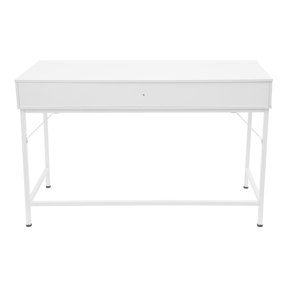 Computer Desk with 2 Drawers & Metal Frame Modern Study Writing Office Table