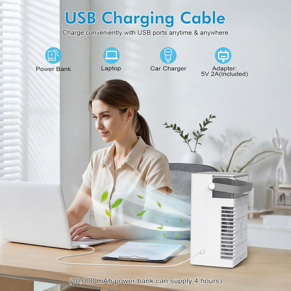 Portable Air Conditioners, 4-Speed Mini Air Conditioner, 3-In-1 Personal Cooling