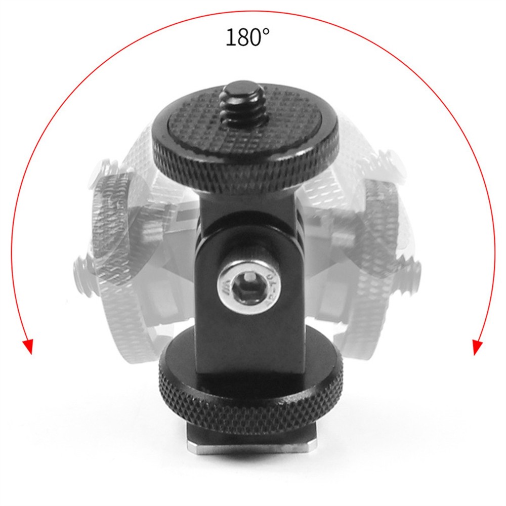 1PC 360° Rotatable Cold Shoe 1/4 Screw Adapter Mounting Bracket For GoPro Camera