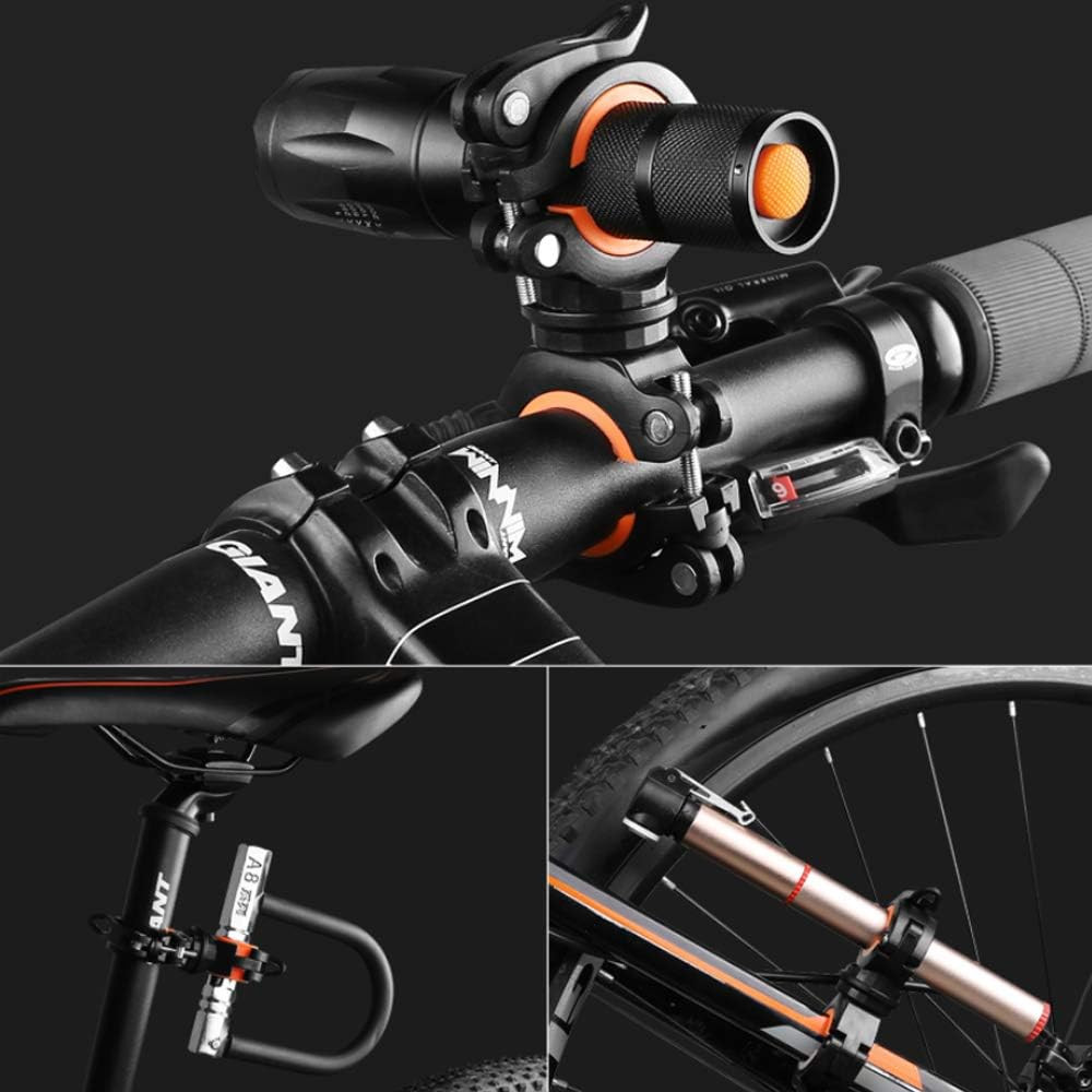 2 Pack Flashlight Mount Holder, Universal Bicycle Led Light Mounting Holder 360°
