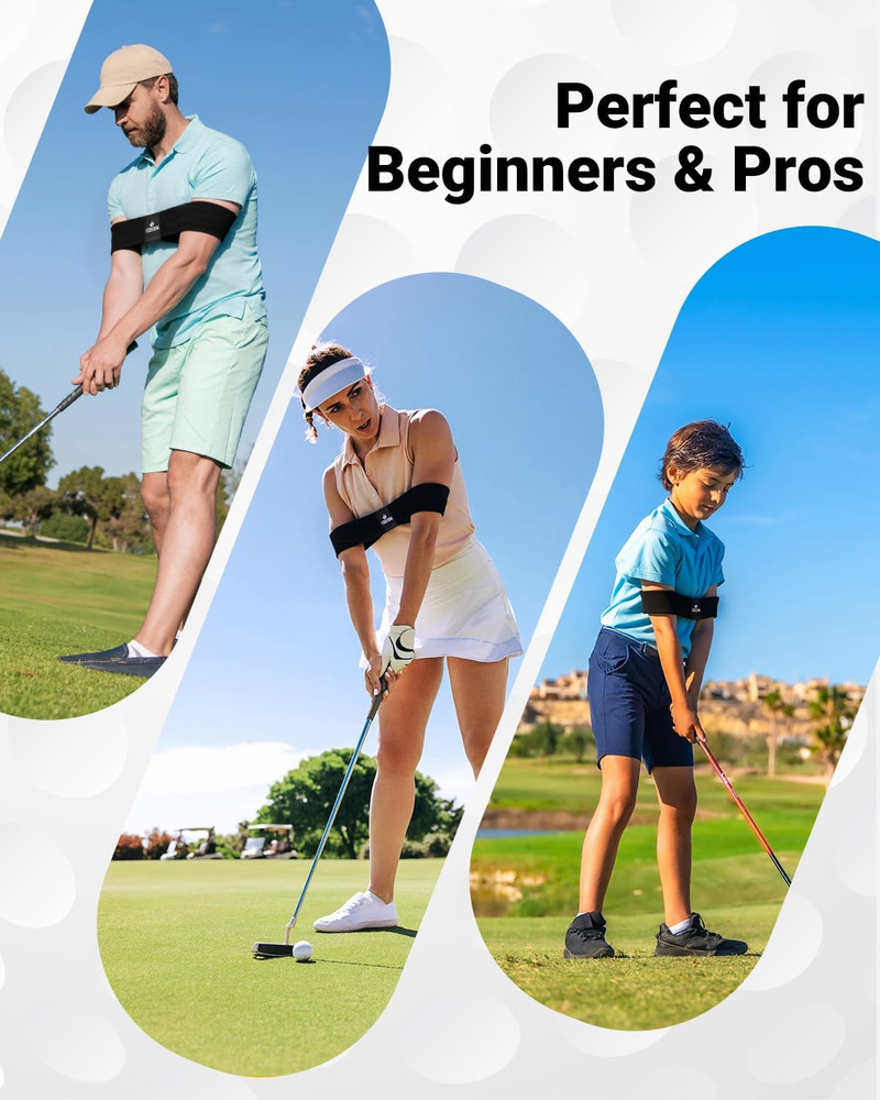 Golf Arm Connection Training Aid for Improved Swing Tempo and Consistency