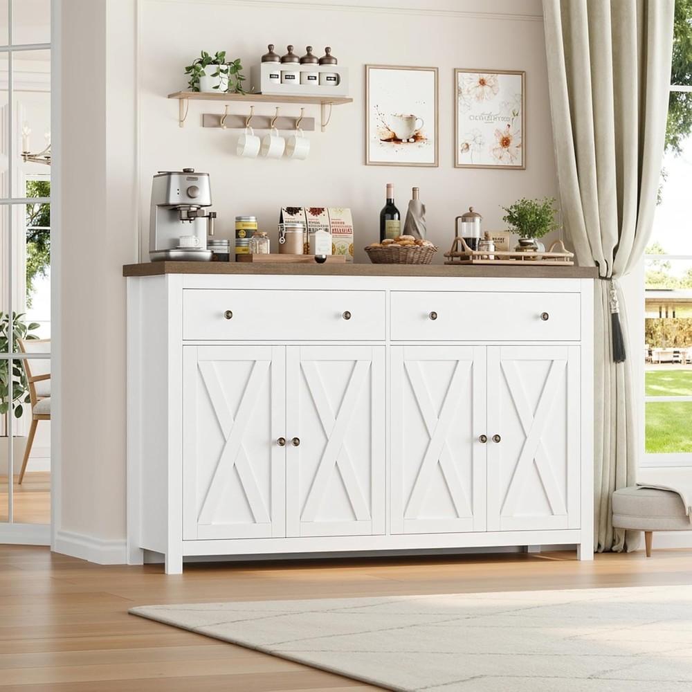 Sideboard Buffet Cabinet with Storage Cabinet with 2 Drawers 4 Doors Kitchen
