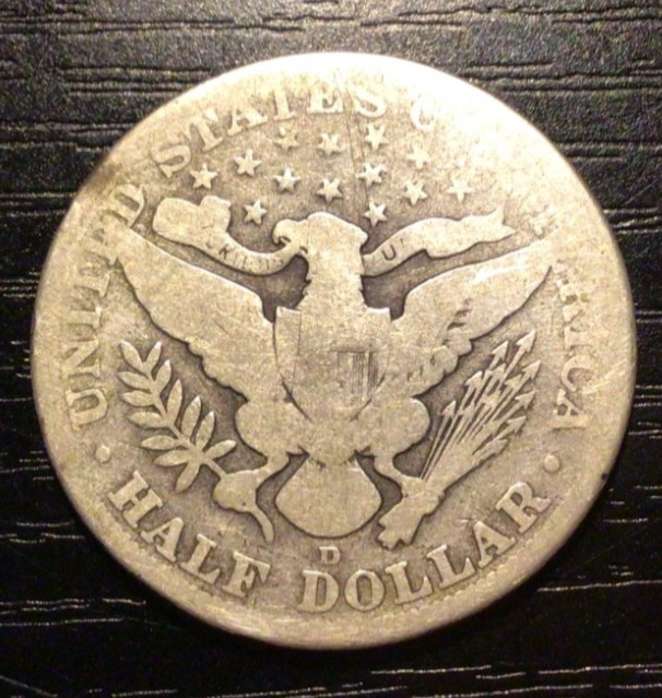 1913-D Barber Silver Half Dollar. STC! I94