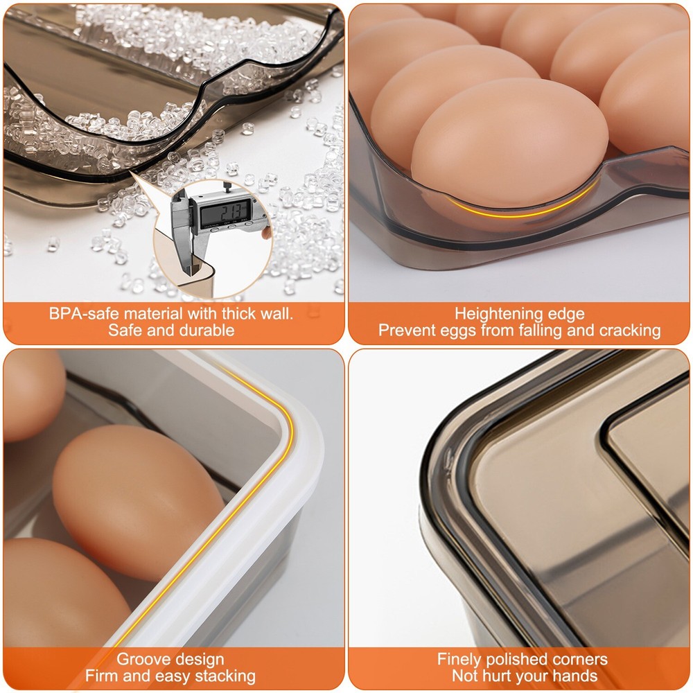 Auto Rolling Egg Holder Storage Box for Refrigerator Egg Tray Fridge Container