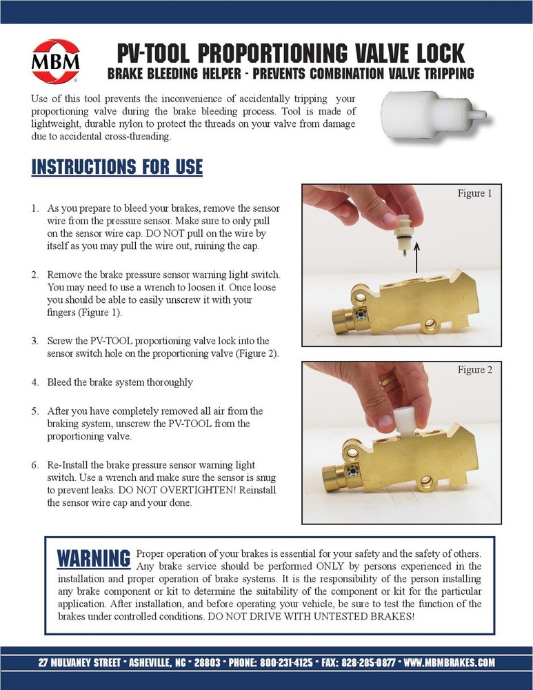 Disc Disc Proportioning Valve Kit Left Side Mount, Universal in Application