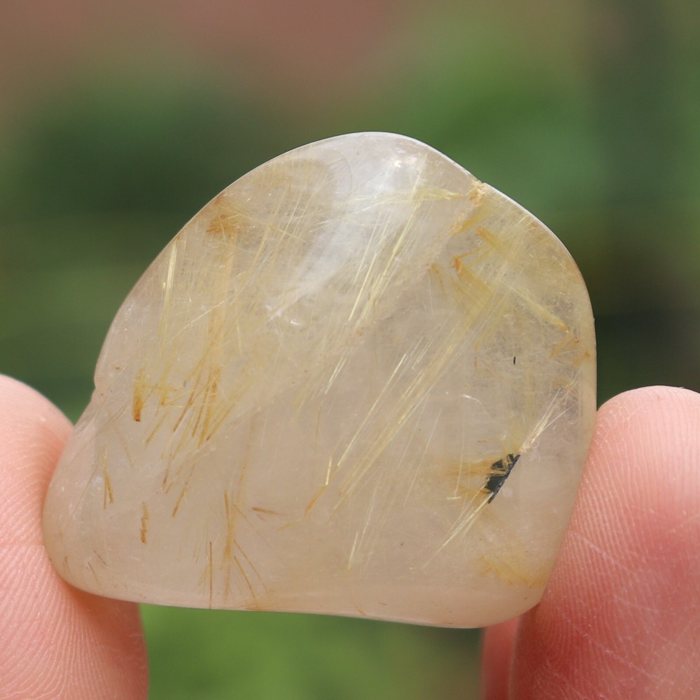 Tumbled Stone: Rutilated Quartz Crystal from Brazil (RTQ54)