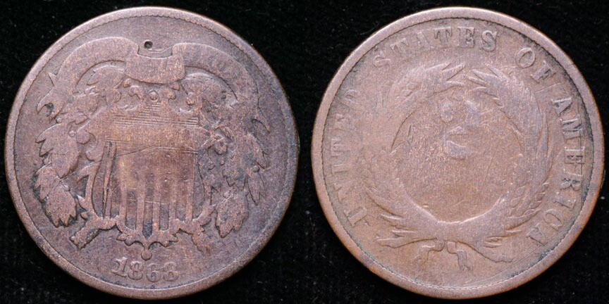 1868  Two Cent Piece