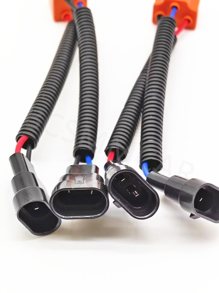 Car 9006 / 9005 to H4 Headlight Bulb Conversion Sockets Harness Plug 100W 2pcs