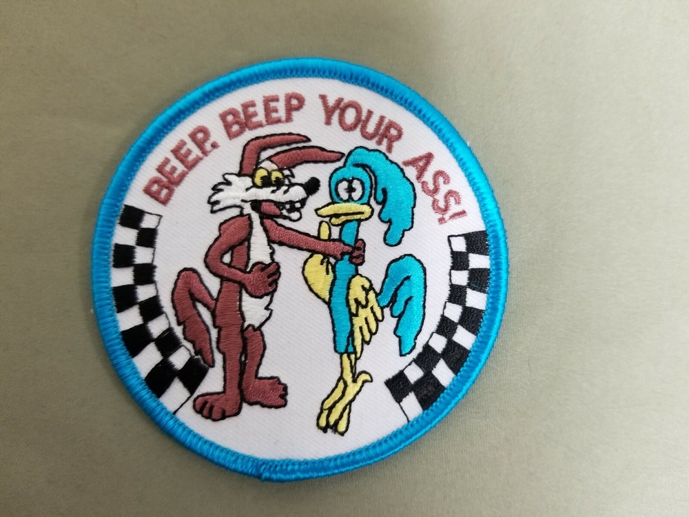 Beep Beep Embroidered Iron On Automotive Patch.