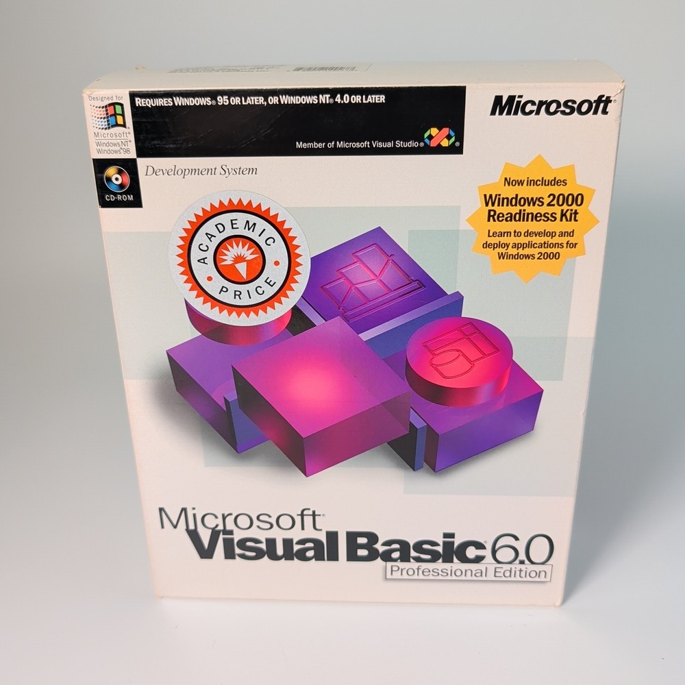 Microsoft Visual Basic 6.0 Professional Edition 203-00769 Clean Disks