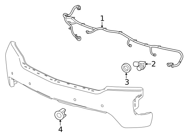 Genuine GM Front Object Alarm Sensor Wiring Harness 84859046