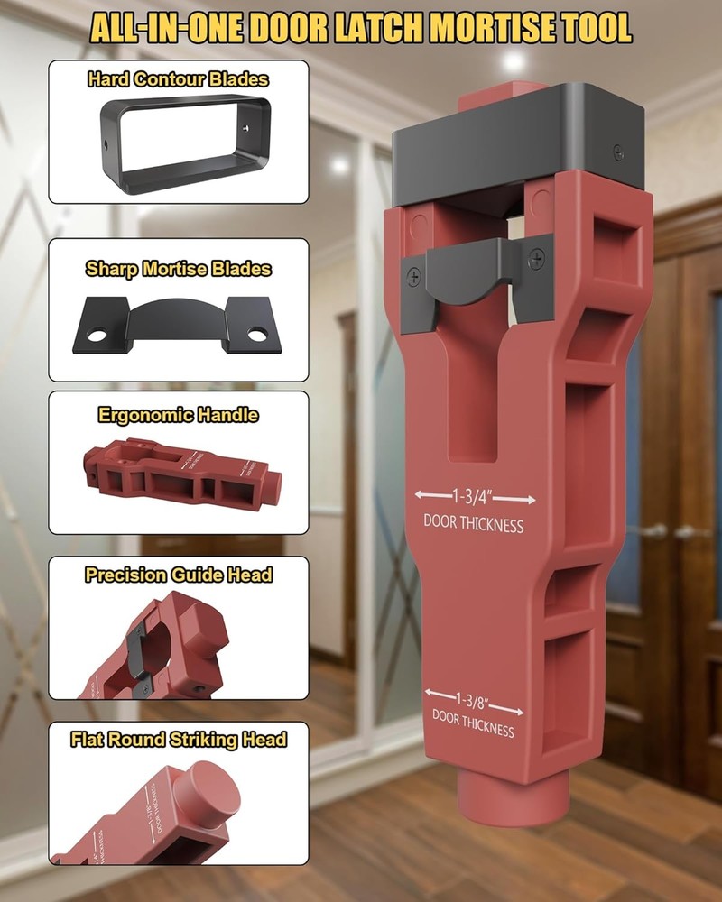 Door Latch Mortise Tool, Precision Scoring and Chiseling 1 Pack