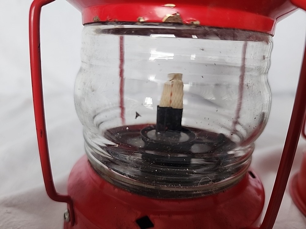2 Vintage Red Railroad Look Lanterns