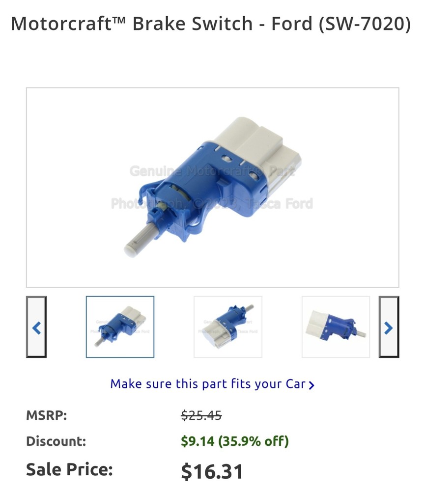 Motorcraft SW-7020 Brake  Switch