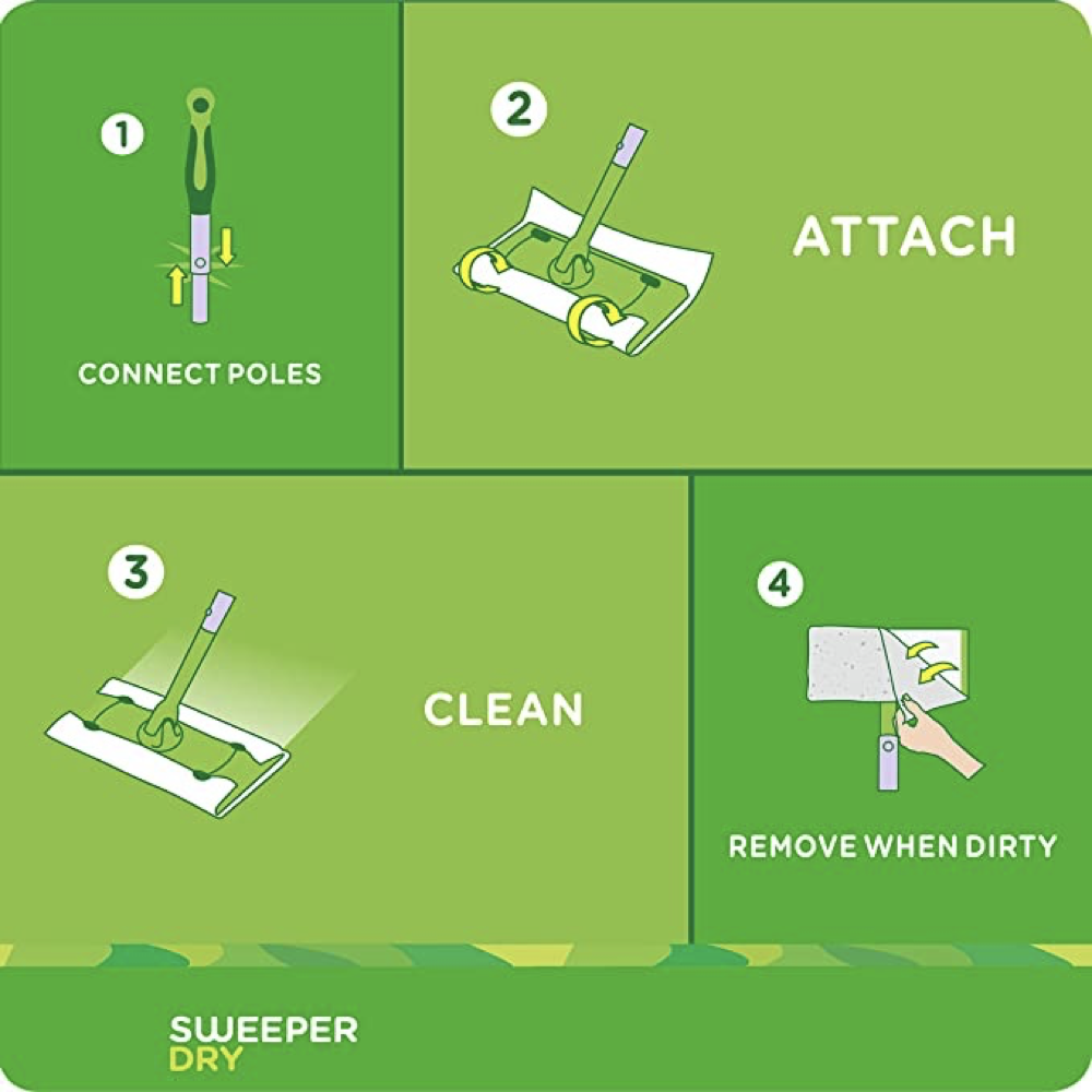 Sweeper Dry Sweeping Pad Refills for Dusters Floor Mop, Gain 32-52 Count