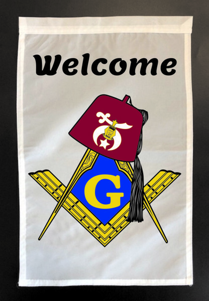Masonic & Shrine "Welcome" Garden Flag
