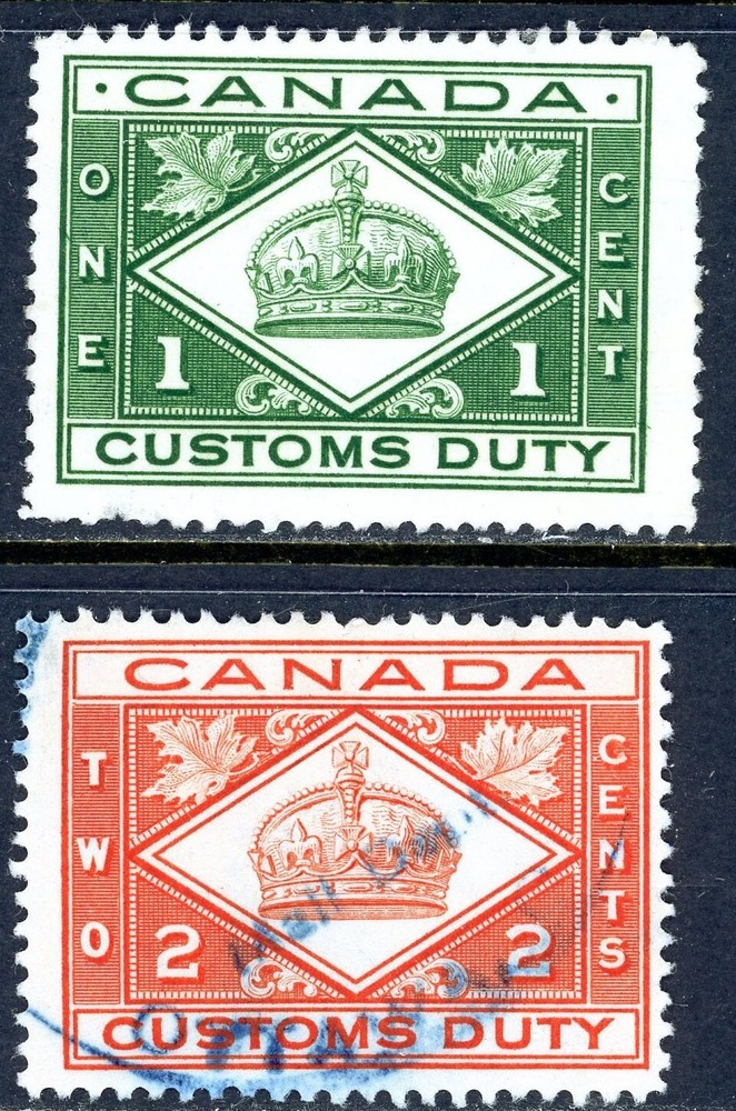 Stamps Canada, Customs Duty FCD1-FCD2 used