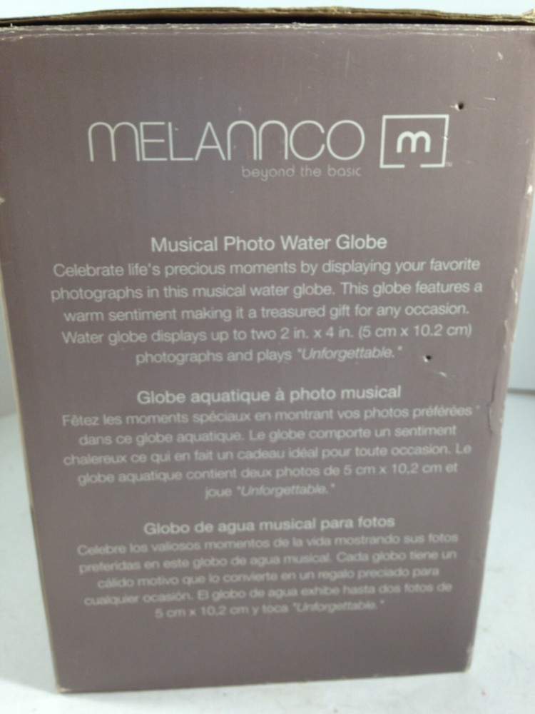 NIB Melannco Musical Photo Water Globe