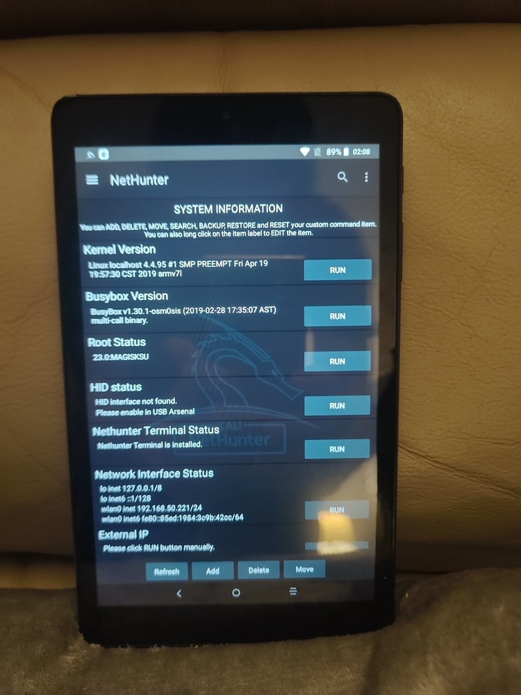 Rooted Alcatel 3T 8 Pentester Ethical Hacker Device