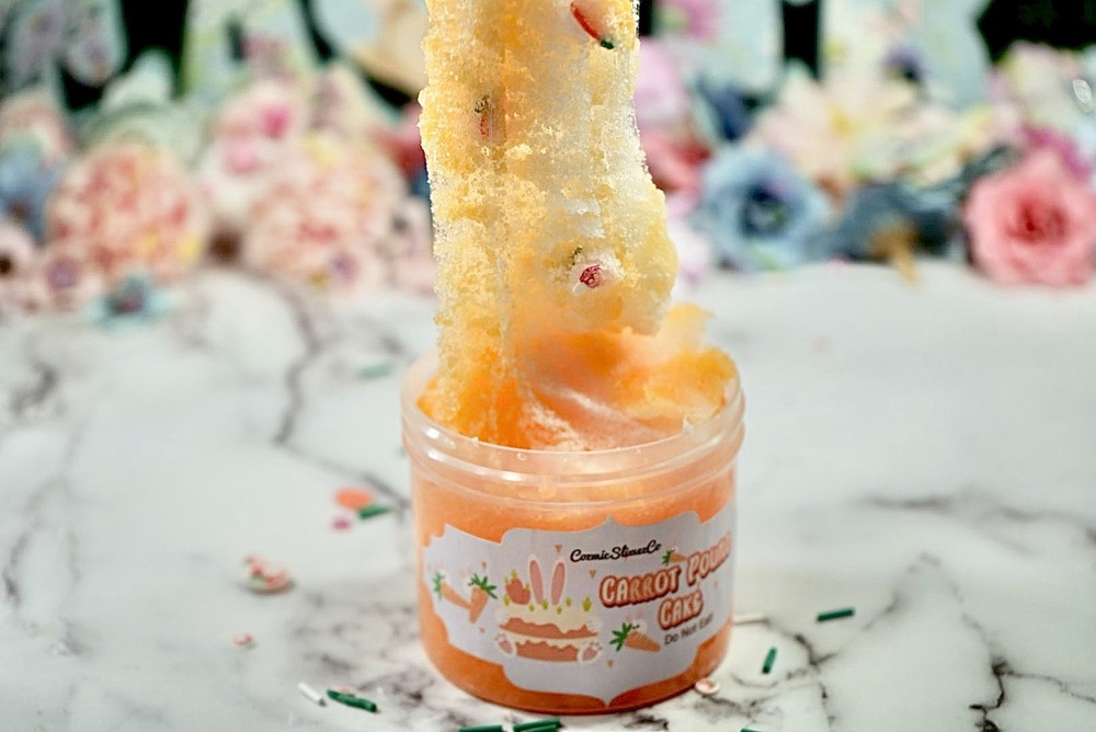 Bunny Carrot Pound Cake Icee Cloud Slime –Easter Edition- ASMR