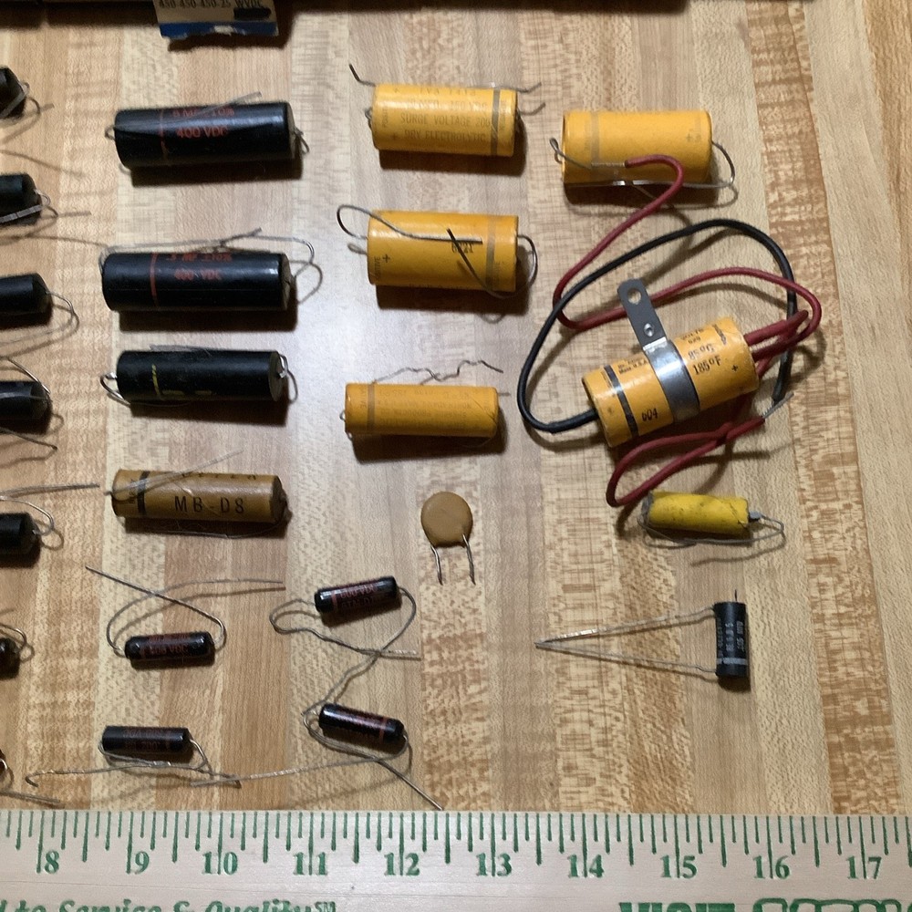 Vtg Mostly Sprague Capacitors Lot All Untested 40+ Pieces