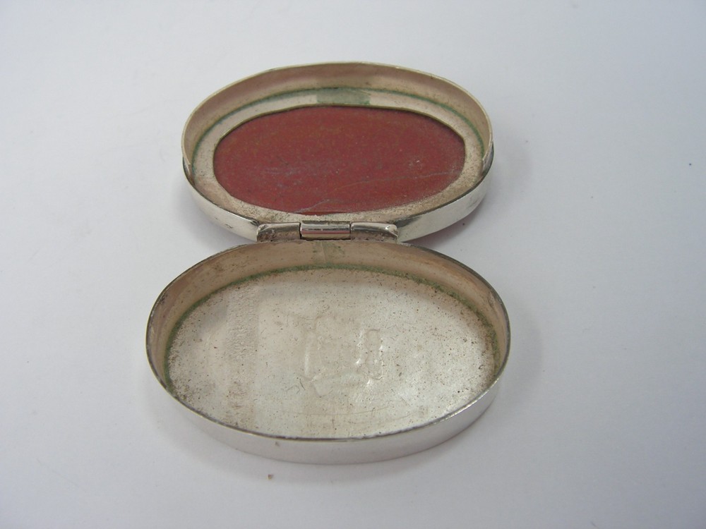 MODERN CONTEMPORARY SOLID SILVER RED JASPER TAXCO .925 SNUFF PILL BOX