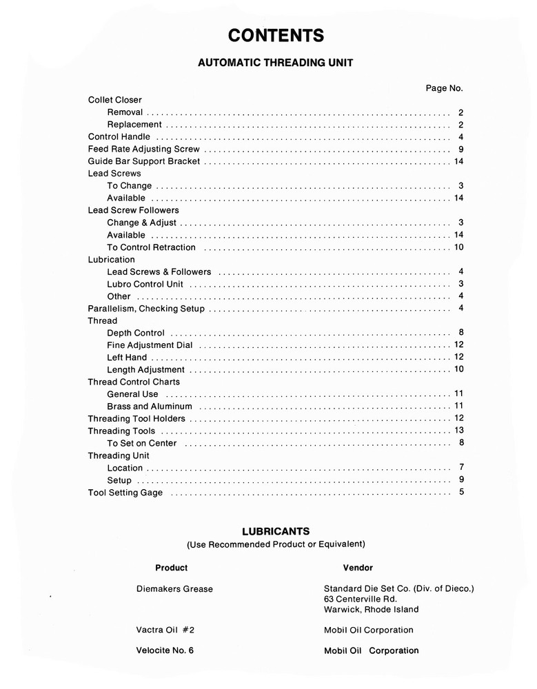 Hardinge Auto Thread Unit on HC-AT Super Precision Chucker Operator Manual #1719