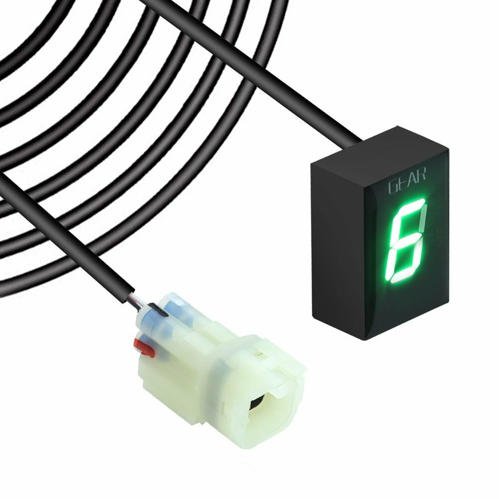 Motorcycle Gear Indicator Green LED Wire Backside Outlet for Kawasaki Plug&Play
