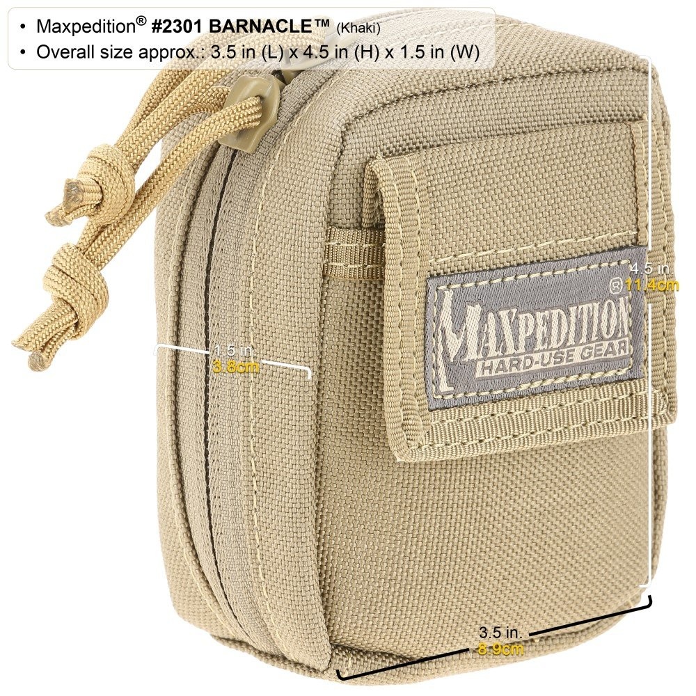Maxpedition Barnacle Compact Utility Pouch (Black) One Size, Black